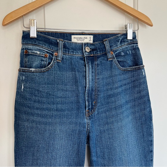 Abercrombie & Fitch curve love ultra high rise the ankle straight jean Size 27 - Picture 3 of 9